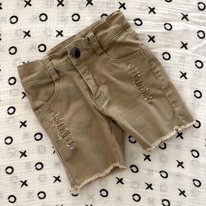 Raxtin Khaki Denim Shorts
